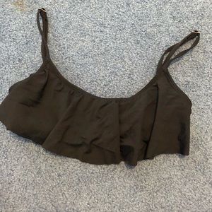 Black Flounce Bikini Top